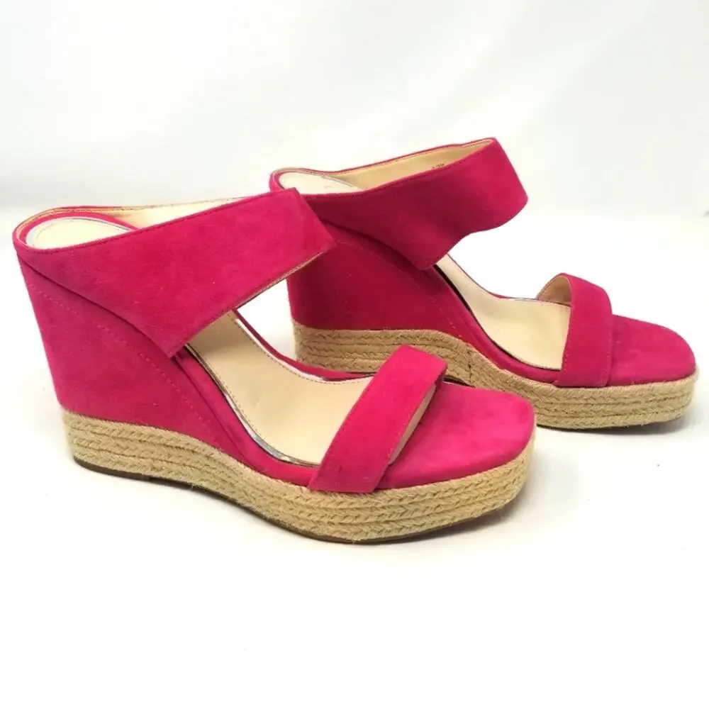 Jessica Simpson New Pink Suede‎ Leather Wedges NWT Size 10